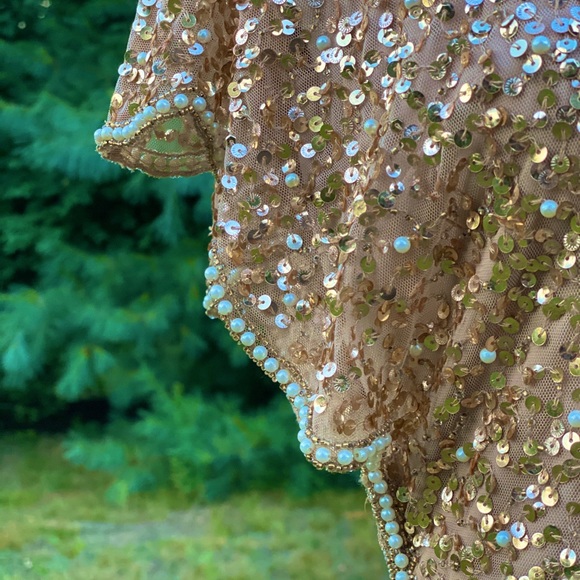 Adrianna Papell | Flutter Sleeve Beaded Dress - Picture 6 of 7